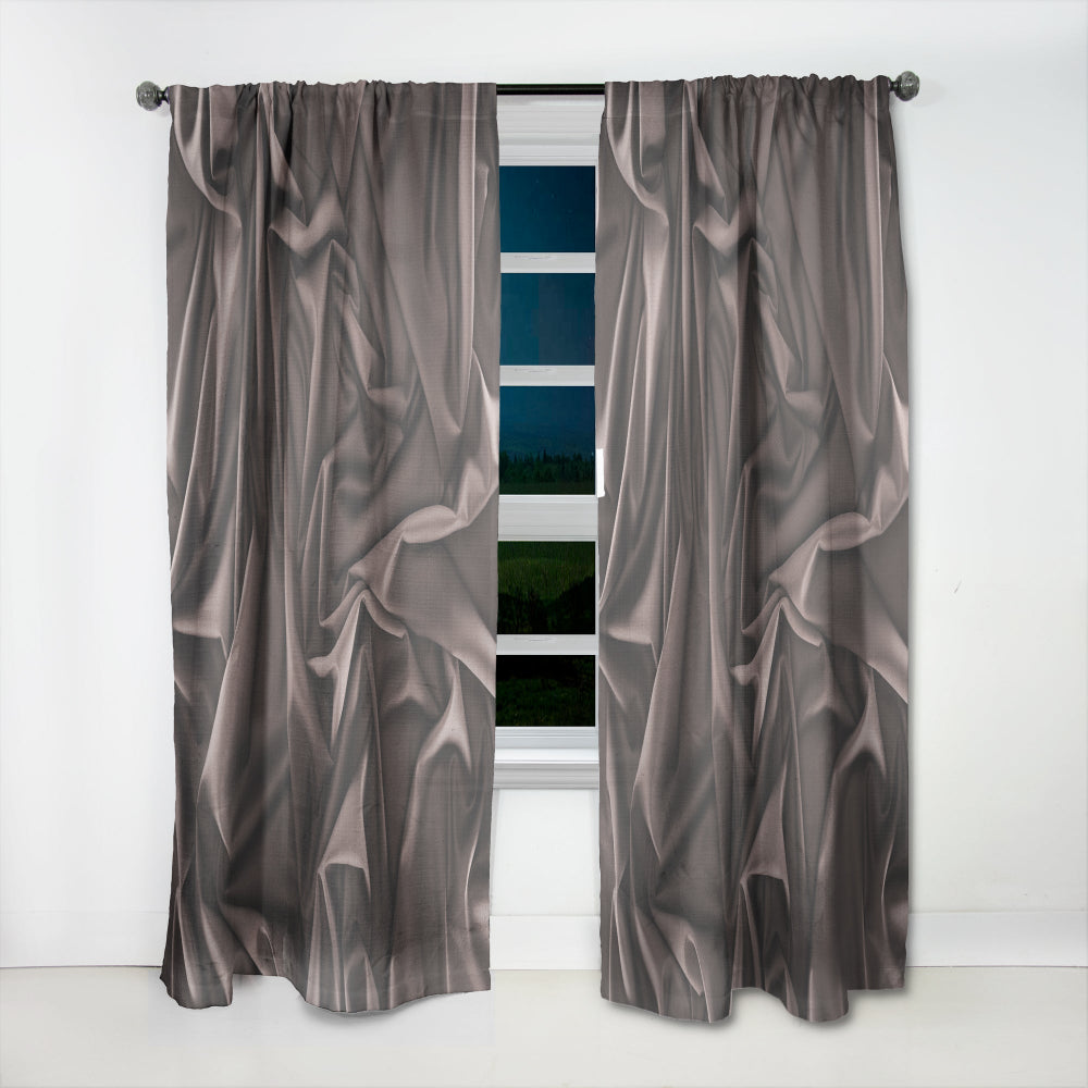 Folded Dark Silk Waves - Modern &amp; Contemporary Curtain - 1 Panel