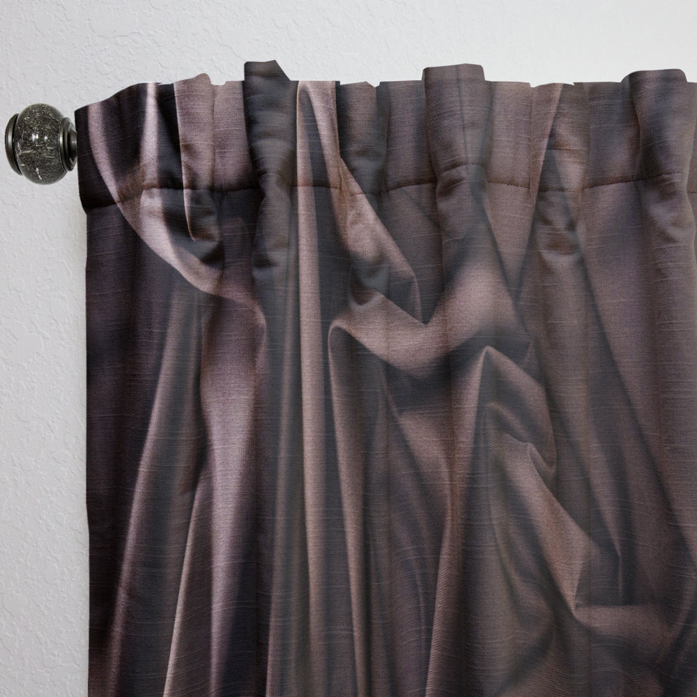 Folded Dark Silk Waves - Modern &amp; Contemporary Curtain - 1 Panel