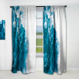 Blue and White Marble Acrylic - Mid-Century Modern Curtain - 1 Panel