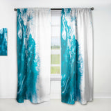 Blue and White Marble Acrylic - Mid-Century Modern Curtain - 1 Panel