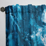 Blue and White Marble Acrylic - Mid-Century Modern Curtain - 1 Panel