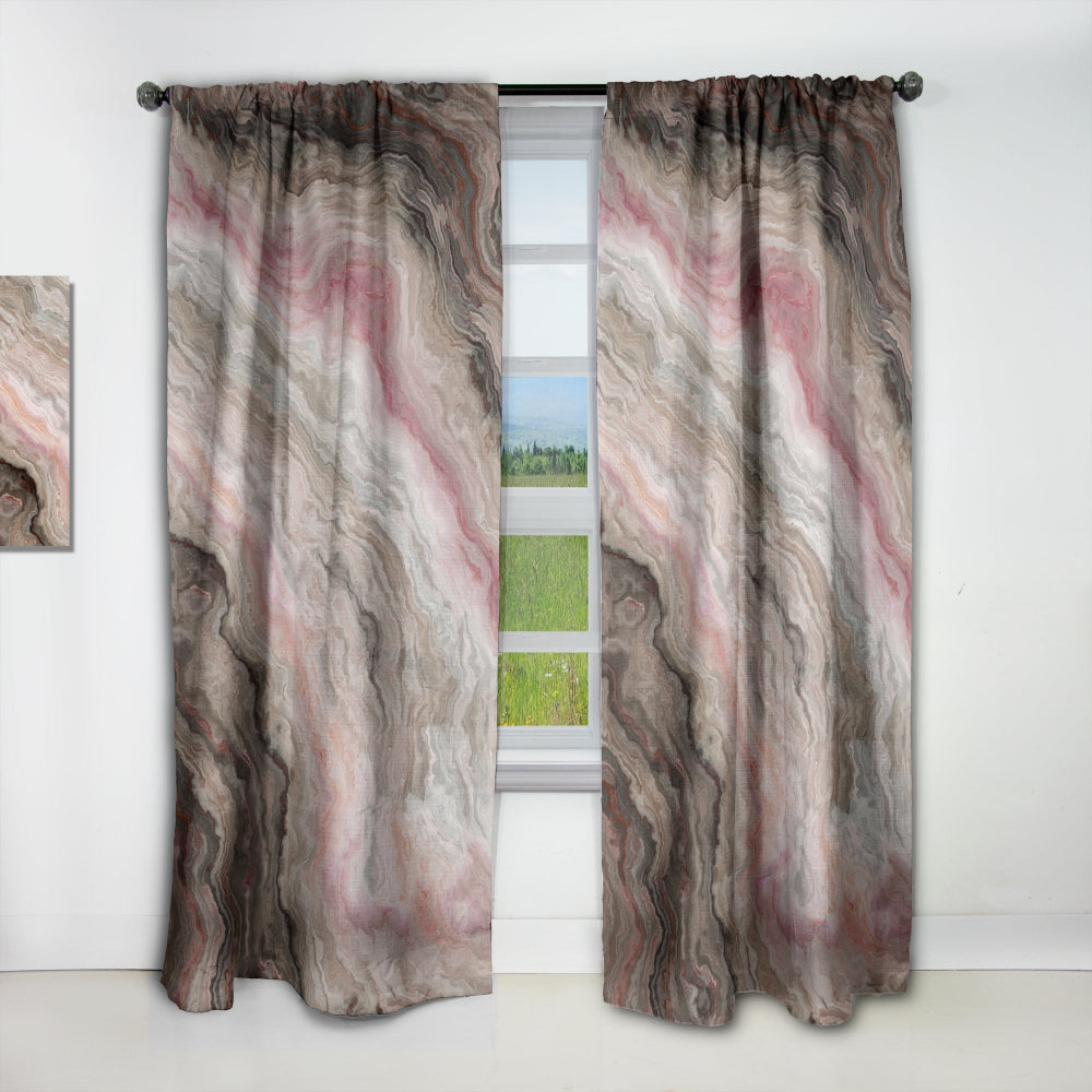 Grey Onyx with Rose Inclusions - Mid-Century Modern Curtain - 1 Panel
