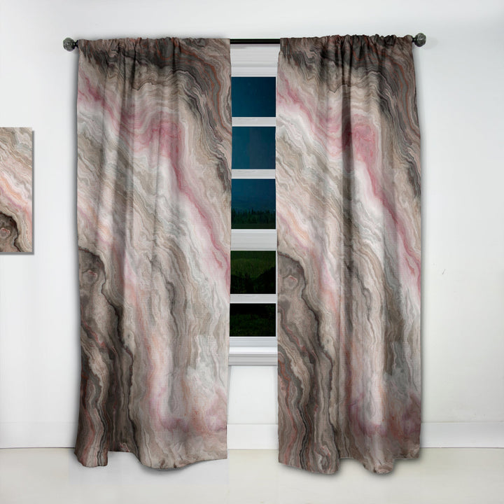Grey Onyx with Rose Inclusions - Mid-Century Modern Curtain - 1 Panel