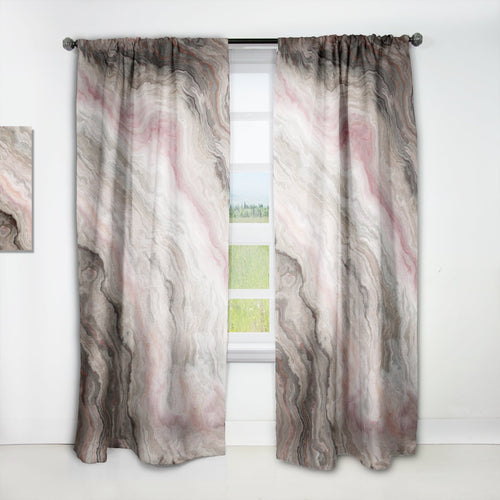 Grey Onyx with Rose Inclusions - Mid-Century Modern Curtain - 1 Panel