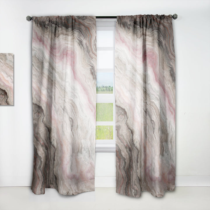 Grey Onyx with Rose Inclusions - Mid-Century Modern Curtain - 1 Panel