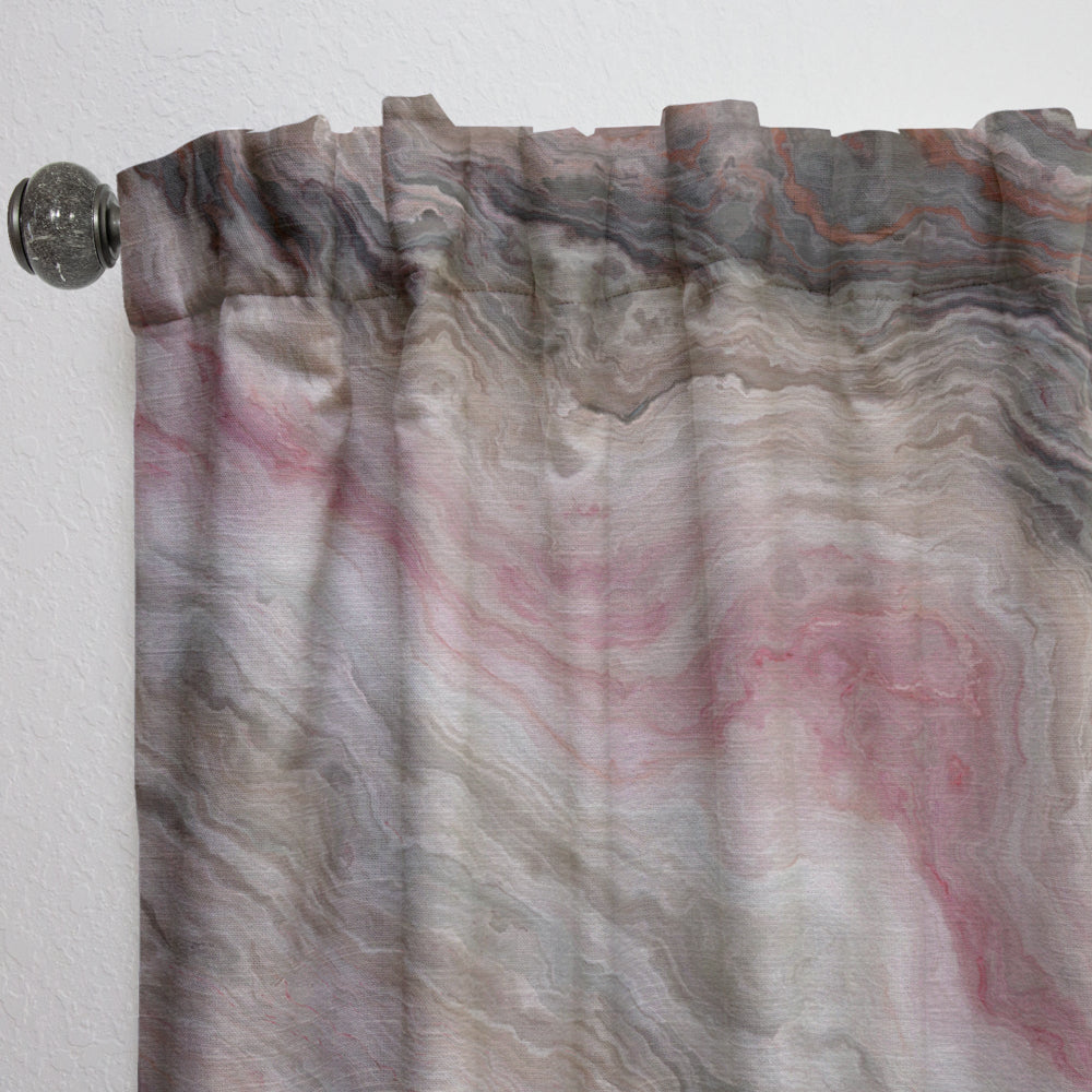 Grey Onyx with Rose Inclusions - Mid-Century Modern Curtain - 1 Panel