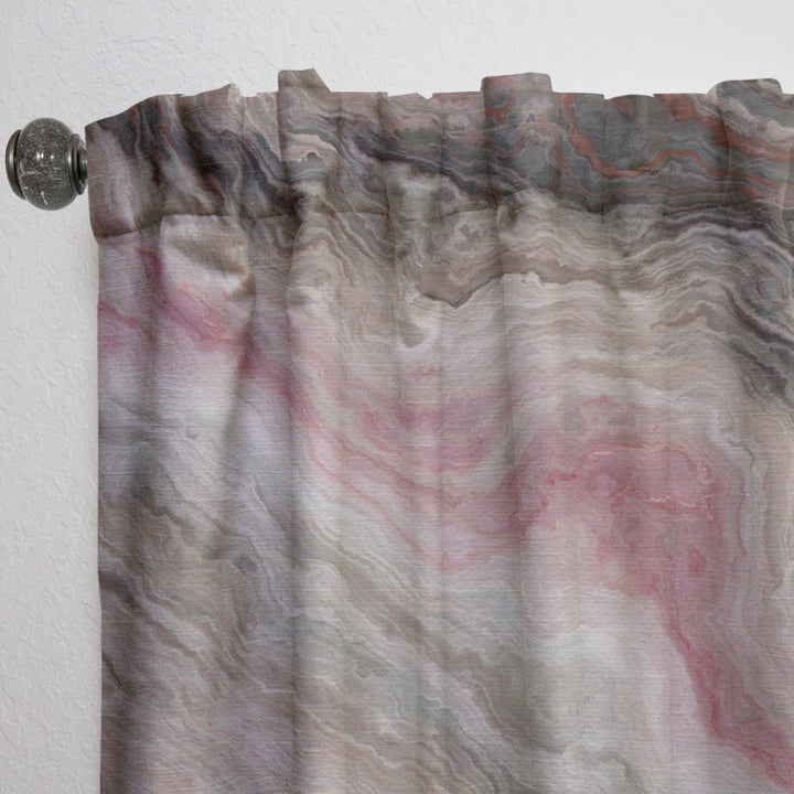 Grey Onyx with Rose Inclusions - Mid-Century Modern Curtain - 1 Panel