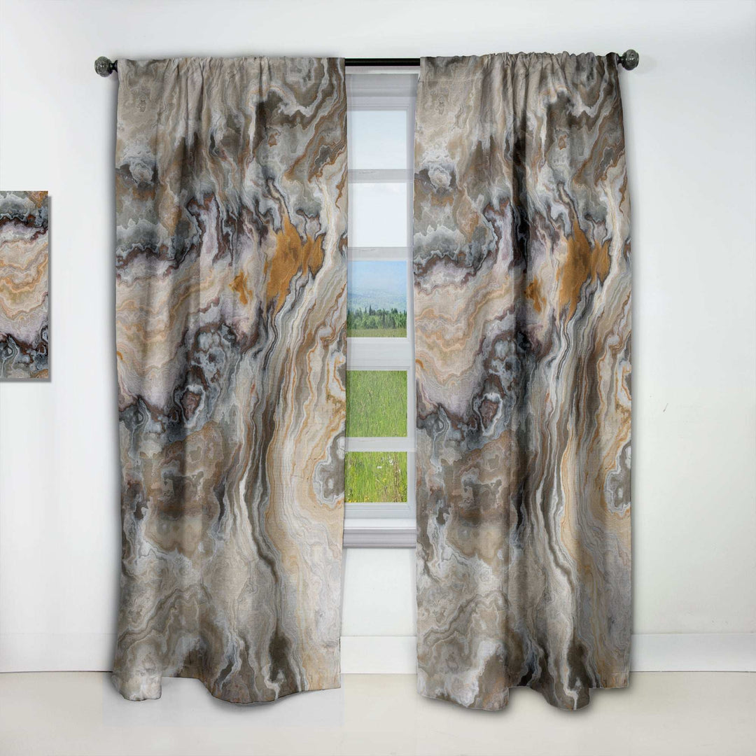 Onyx detail Composition - Mid-Century Modern Curtain - 1 Panel