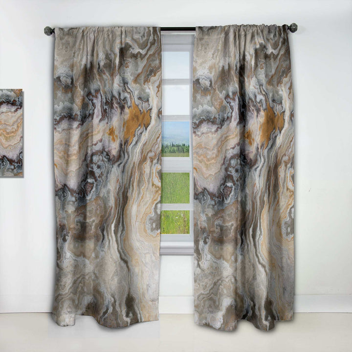 Onyx detail Composition - Mid-Century Modern Curtain - 1 Panel