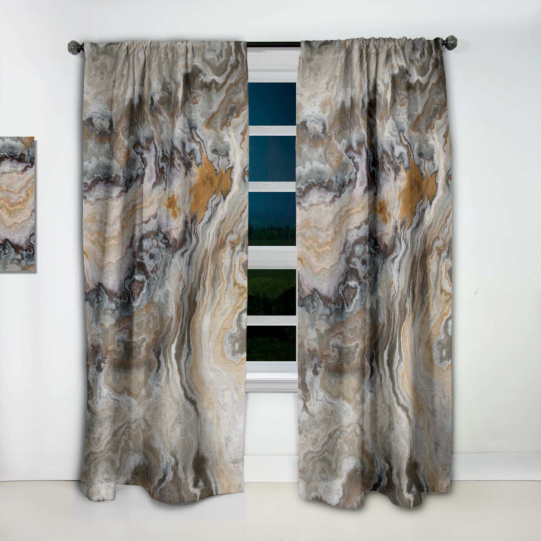 Onyx detail Composition - Mid-Century Modern Curtain - 1 Panel