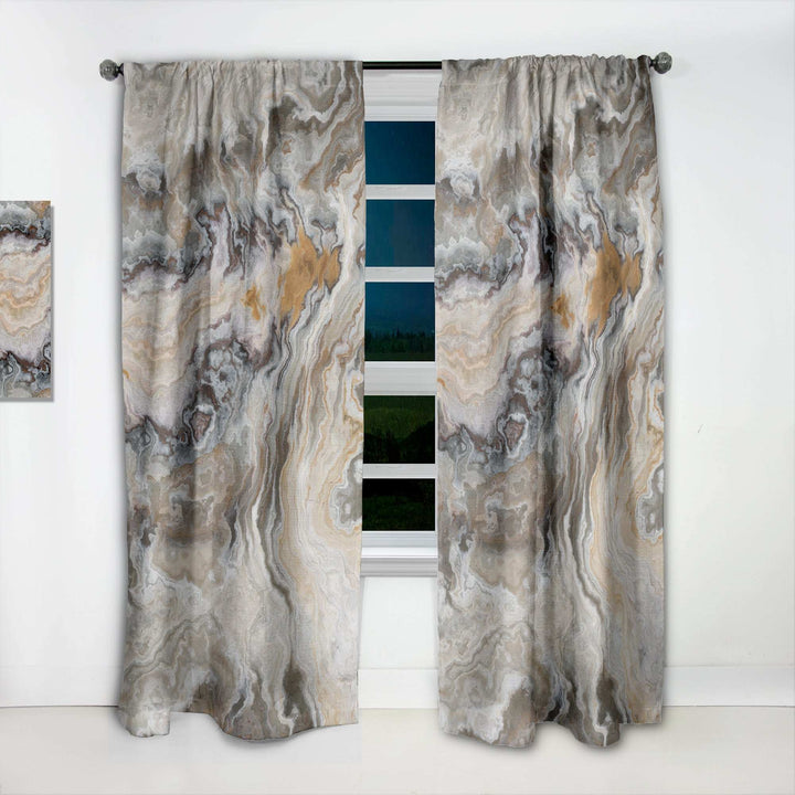 Onyx detail Composition - Mid-Century Modern Curtain - 1 Panel