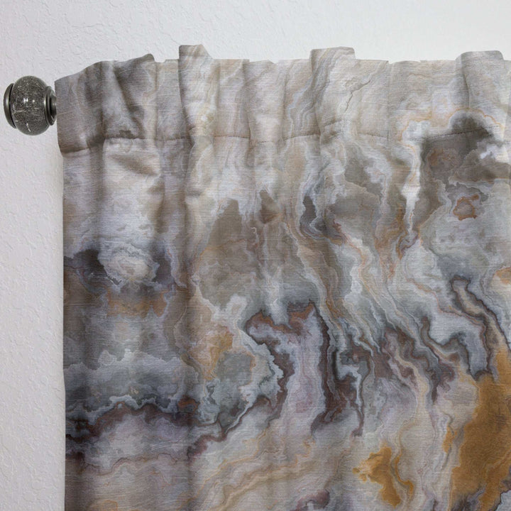 Onyx detail Composition - Mid-Century Modern Curtain - 1 Panel