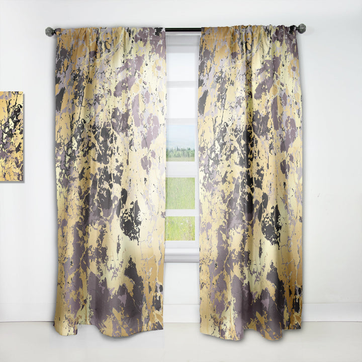 Golden Marble Composition - Modern &amp; Contemporary Curtain - 1 Panel