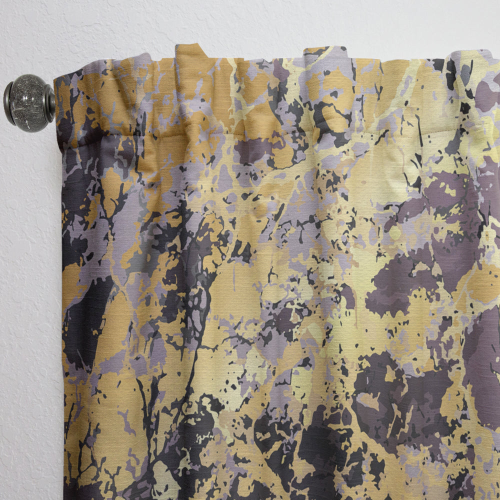 Golden Marble Composition - Modern &amp; Contemporary Curtain - 1 Panel
