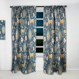Deer with Flowers and Hearts Antlers' Floral Curtain 1 Panel