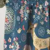 Deer with Flowers and Hearts Antlers' Floral Curtain 1 Panel