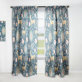 Deer with Flowers and Hearts Antlers' Floral Curtain 1 Panel