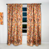 Geometric Triangular in Red and Orange - Traditional Curtain - 1 Panel