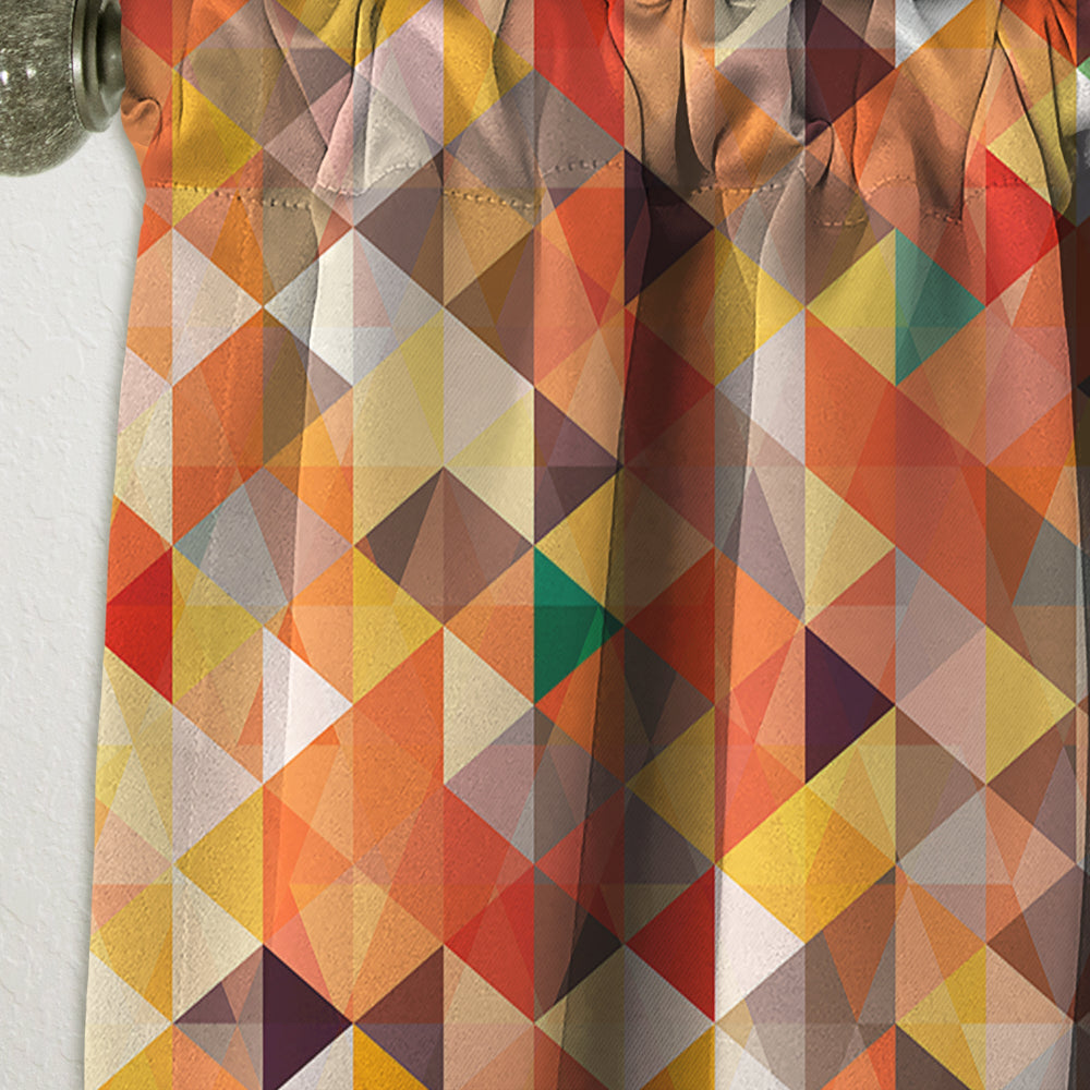 Geometric Triangular in Red and Orange - Traditional Curtain - 1 Panel