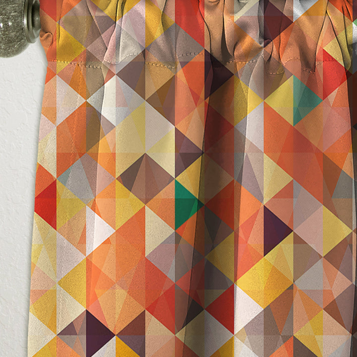 Geometric Triangular in Red and Orange - Traditional Curtain - 1 Panel