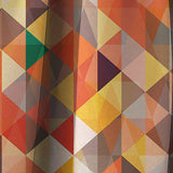 Geometric Triangular in Red and Orange - Traditional Curtain - 1 Panel