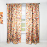 Geometric Triangular in Red and Orange - Traditional Curtain - 1 Panel