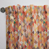 Geometric Triangular in Red and Orange - Traditional Curtain - 1 Panel