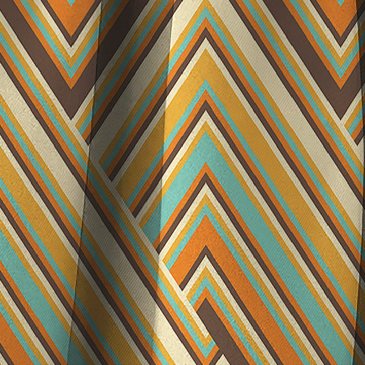 Retro square waves - Mid-Century Modern Curtain - 1 Panel