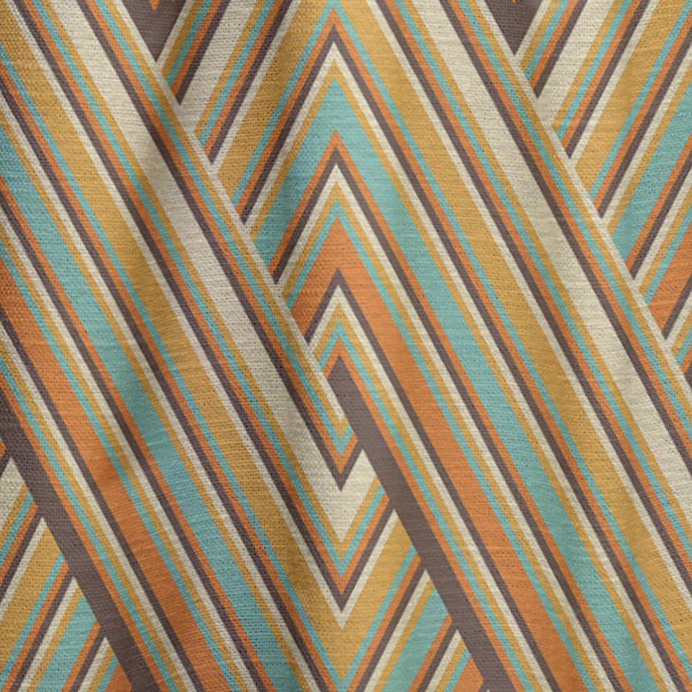 Retro square waves - Mid-Century Modern Curtain - 1 Panel