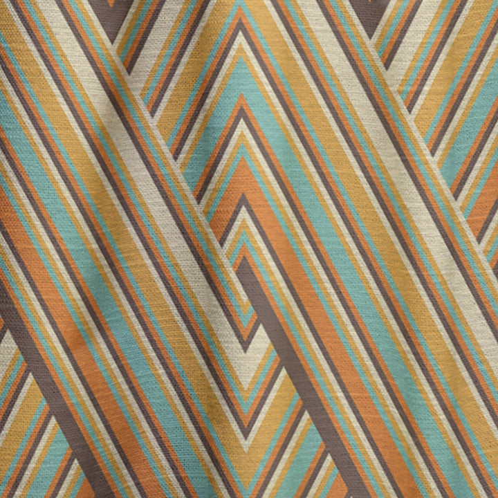 Retro square waves - Mid-Century Modern Curtain - 1 Panel