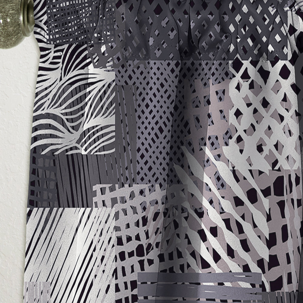 Handdrawn vintage lines in shades of gray - Mid-Century Modern Curtain - 1 Panel