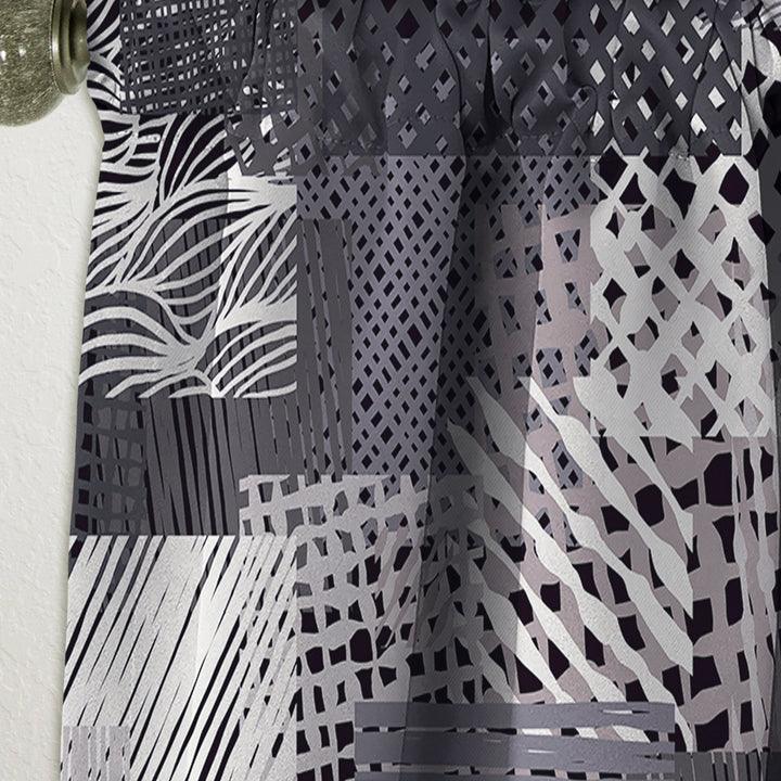 Handdrawn vintage lines in shades of gray - Mid-Century Modern Curtain - 1 Panel