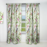 Meadow with Butterflies, Birds and Herbs - Floral Curtain - 1 Panel