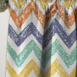 Retro Chevron in Orange, Blue and Yellow - Mid-Century Modern Curtain - 1 Panel