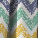Retro Chevron in Orange, Blue and Yellow - Mid-Century Modern Curtain - 1 Panel