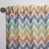 Retro Chevron in Orange, Blue and Yellow - Mid-Century Modern Curtain - 1 Panel