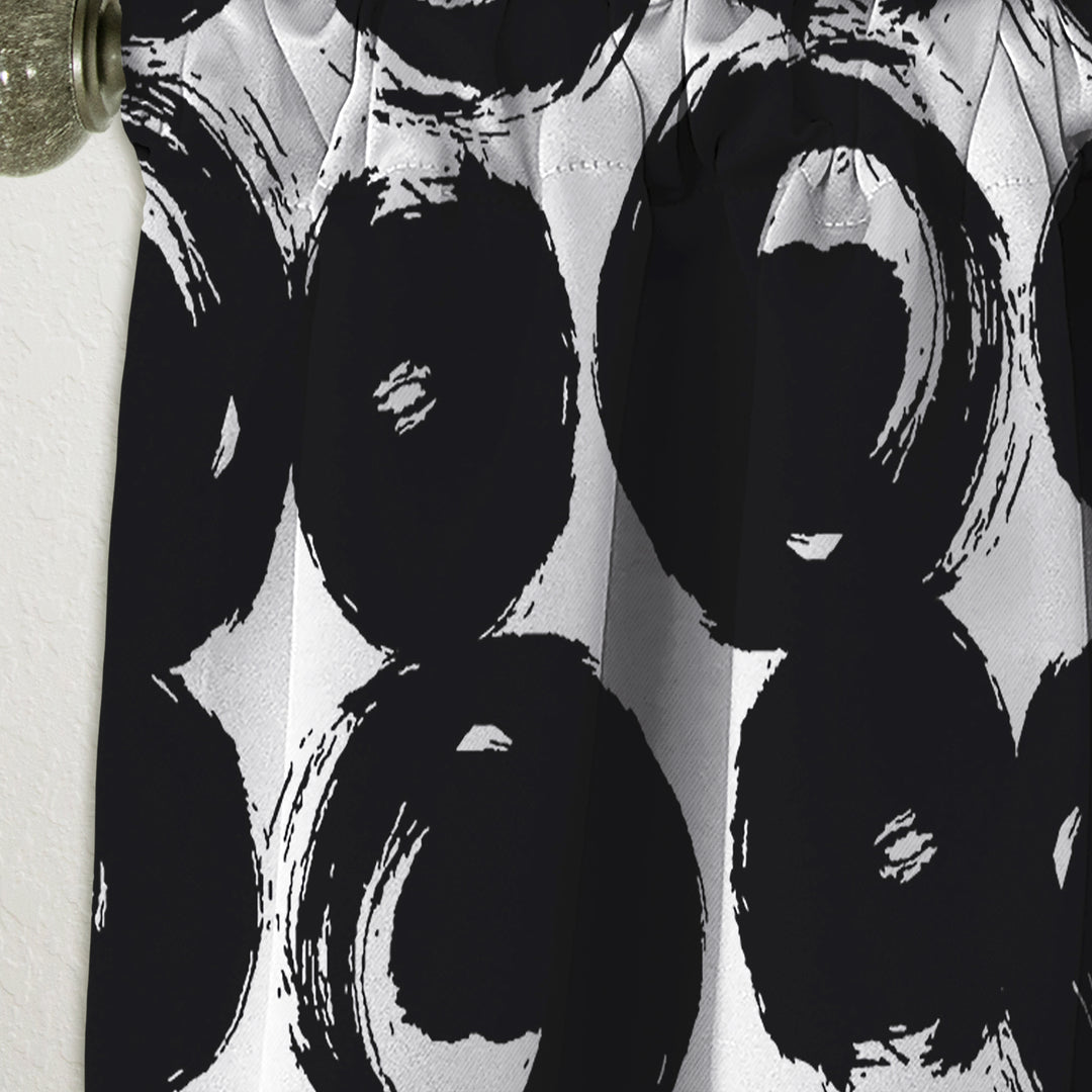 Black Circles on White - Modern &amp; Contemporary Curtain - 1 Panel