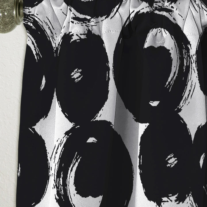Black Circles on White - Modern &amp; Contemporary Curtain - 1 Panel