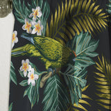 Tropical Leaves with Lemons and Green Bird - Animal Curtain - 1 Panel