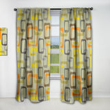 Retro Square Design VII - Mid-Century Modern Curtain - 1 Panel