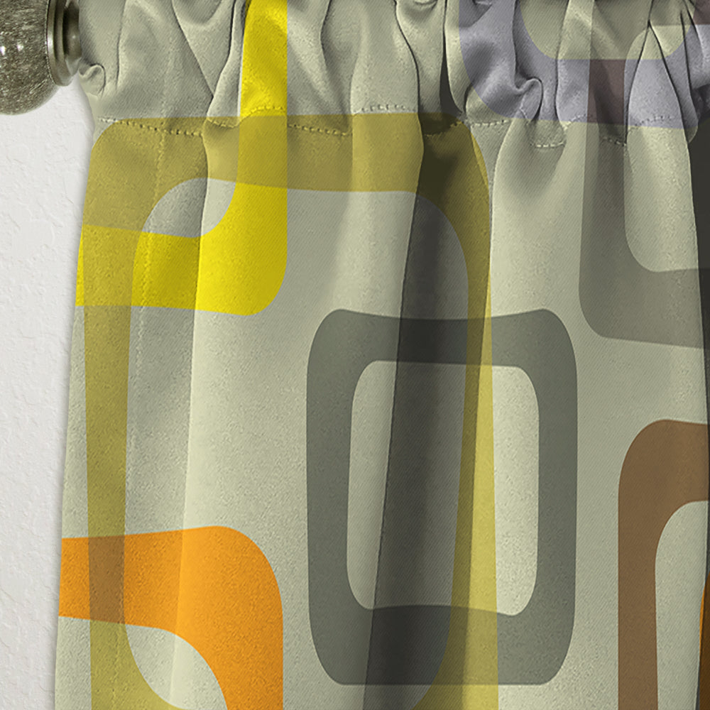 Retro Square Design VII - Mid-Century Modern Curtain - 1 Panel
