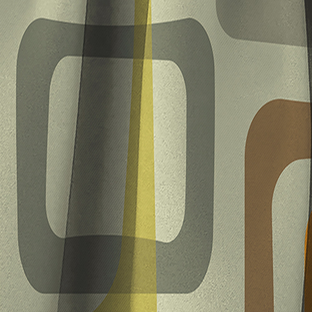 Retro Square Design VII - Mid-Century Modern Curtain - 1 Panel