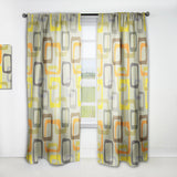 Retro Square Design VII - Mid-Century Modern Curtain - 1 Panel