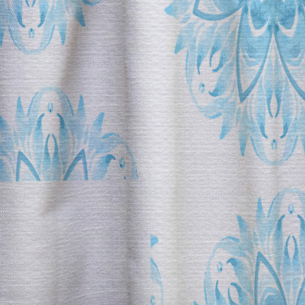 Circular Geometric In Blue - Mid-Century Modern Curtain - 1 Panel