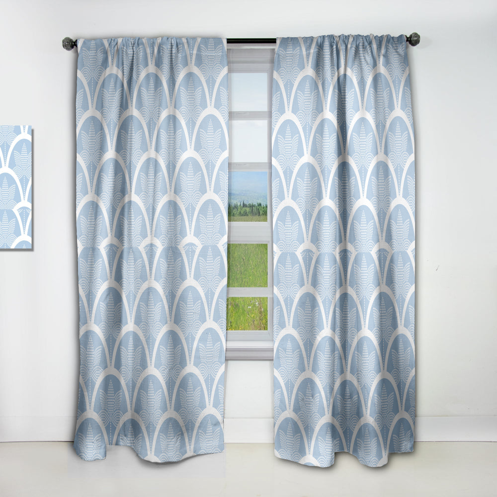 Japanese style Half-circle pattern - Mid-Century Modern Curtain - 1 Panel