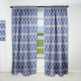 Retro Blue Waves - Mid-Century Modern Curtain - 1 Panel