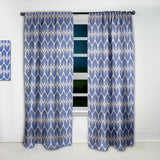 Retro Blue Waves - Mid-Century Modern Curtain - 1 Panel