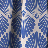 Retro Blue Waves - Mid-Century Modern Curtain - 1 Panel