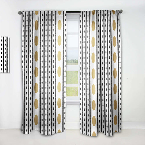 Retro Geometrical Abstract Minimal Pattern VII' Mid-Century Modern Curtain 1 Panel
