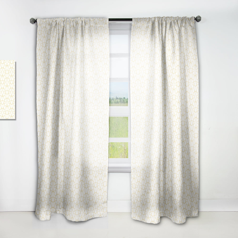 Abstract Geometrical ' Mid-Century Modern Curtain 1 Panel Sheer